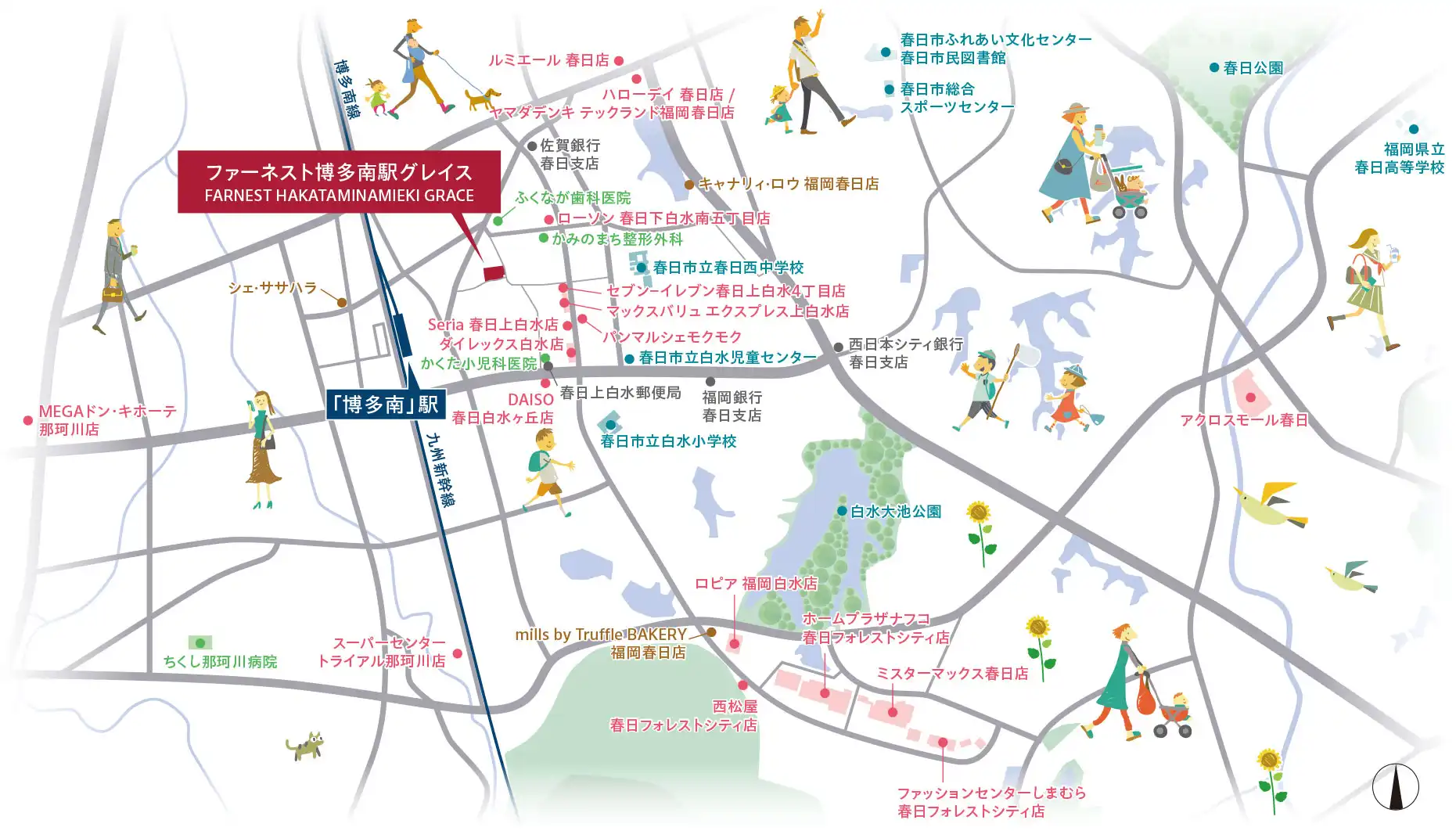ファーネスト博多南駅グレイス 生活環境 マップ