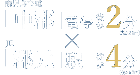 「中郡」電停 徒歩2分×「郡元」駅 徒歩4分