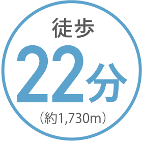 徒歩 22分