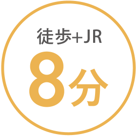 徒歩+JR 8分