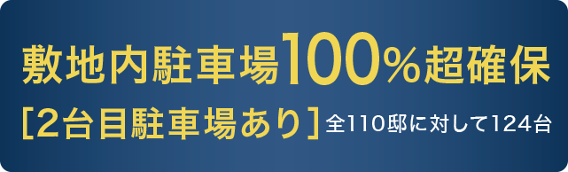 敷地内駐車場100％超確保（全110邸に対して124台）［2台目あり］