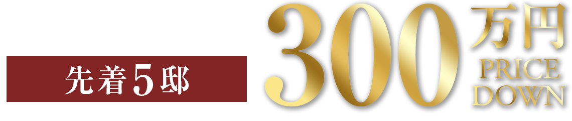 先着5邸／300万円プライスダウン