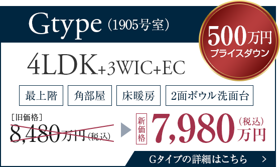 Gタイプ価格改定
