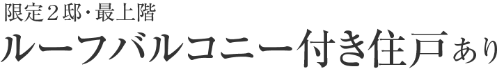 ルーフバルコニー付き住戸有り